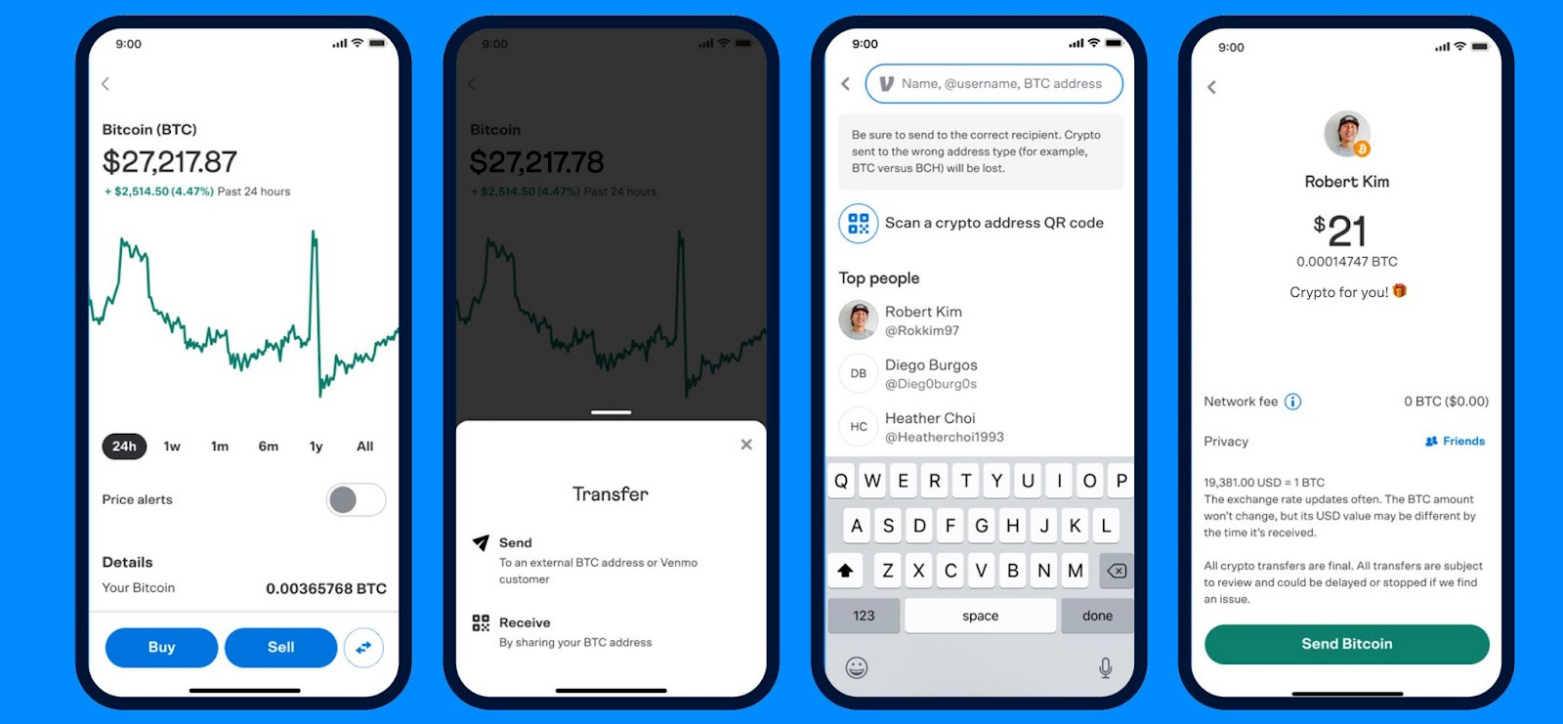 Venmo launched fiat-to-crypto transfers